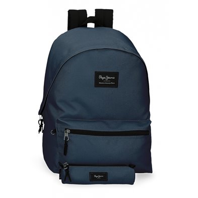 Mochila Pepe Jeans Aris + Estuche Azul Marino
