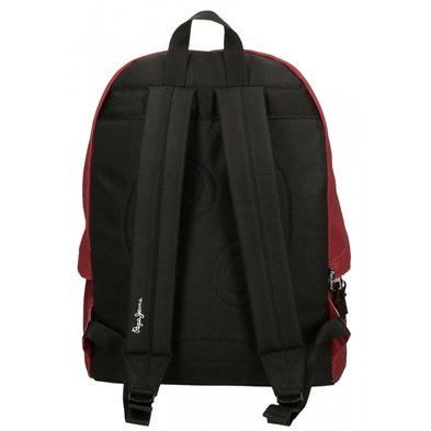 Mochila Pepe Jeans Aris Evergreen + Estuche Rojo Oscuro