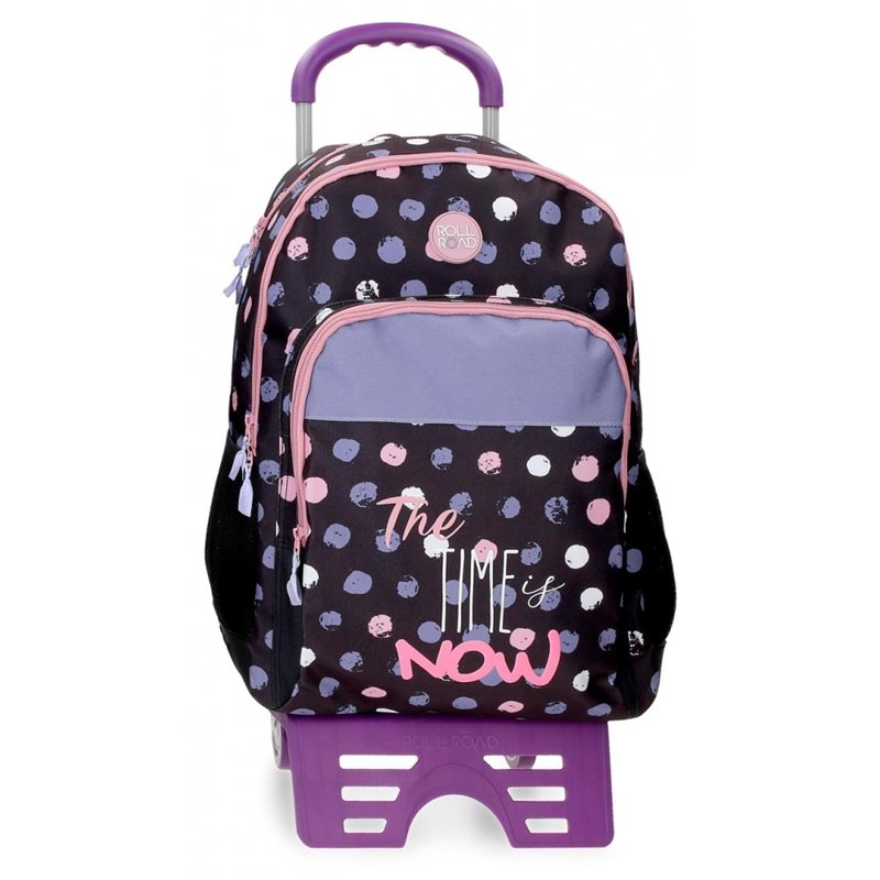 Mochila Escolar Roll Road The time is now Dos Compartimentoscon carro