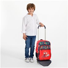 Mochila Escolar Go Spidey con carro