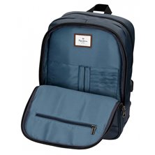 Mochila Portaordenador Pepe Jeans Court 15,6´´ dos compartimentos Azul marino