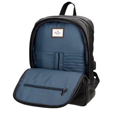 Mochila Portaordenador Pepe Jeans Court 15,6´´ dos compartimentos Negro