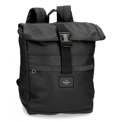 Mochila con solapa Pepe Jeans Court negro para portátil 15,6´´
