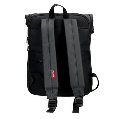 Mochila con solapa Pepe Jeans Court negro para portátil 15,6´´