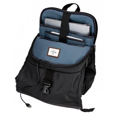 Mochila con solapa Pepe Jeans Court negro para portátil 15,6´´