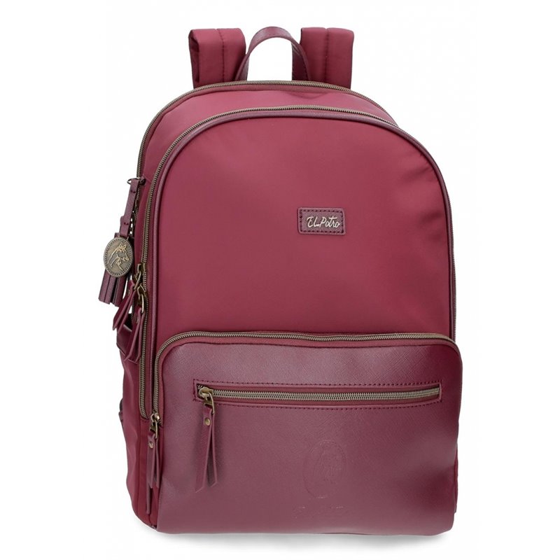 Mochila Porta Ordenador El Potro Lana Burdeos