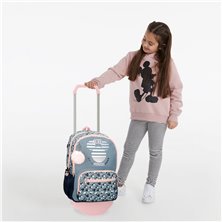 Mochila 44cm Doble Compartimento Mickey Denim con carro