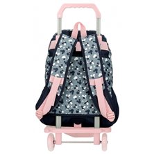 Mochila 44cm Doble Compartimento Mickey Denim con carro