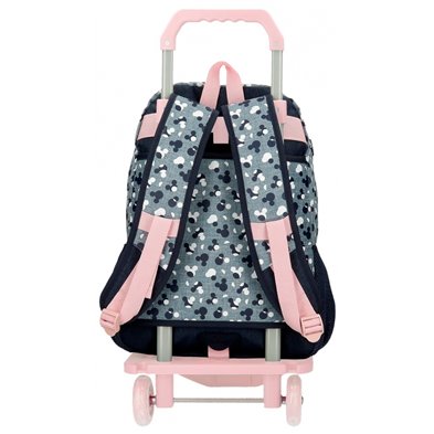 Mochila 44cm Doble Compartimento Mickey Denim con carro