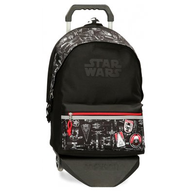 Mochila Escolar con portaordenador Star Wars Space Mission 44cm con carro