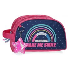 Neceser Movom Glitter Rainbow Doble Compartimento Adaptable