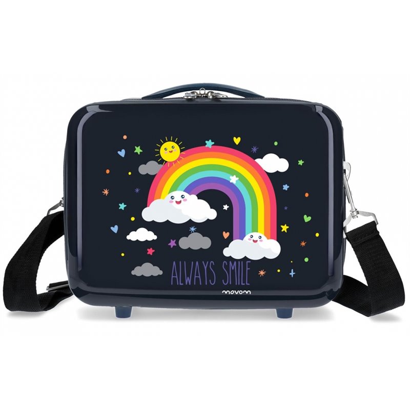 Neceser ABS Movom Arcoiris Always Smile adaptable a trolley Azul