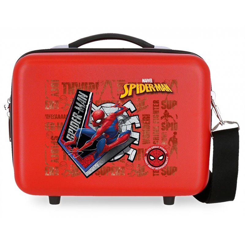 Neceser ABS Spiderman Great Power Adaptable Rojo
