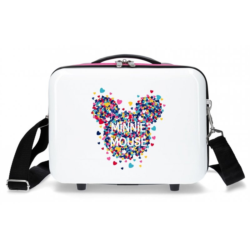 Neceser ABS Minnie Magic corazones adaptable a trolley fucsia