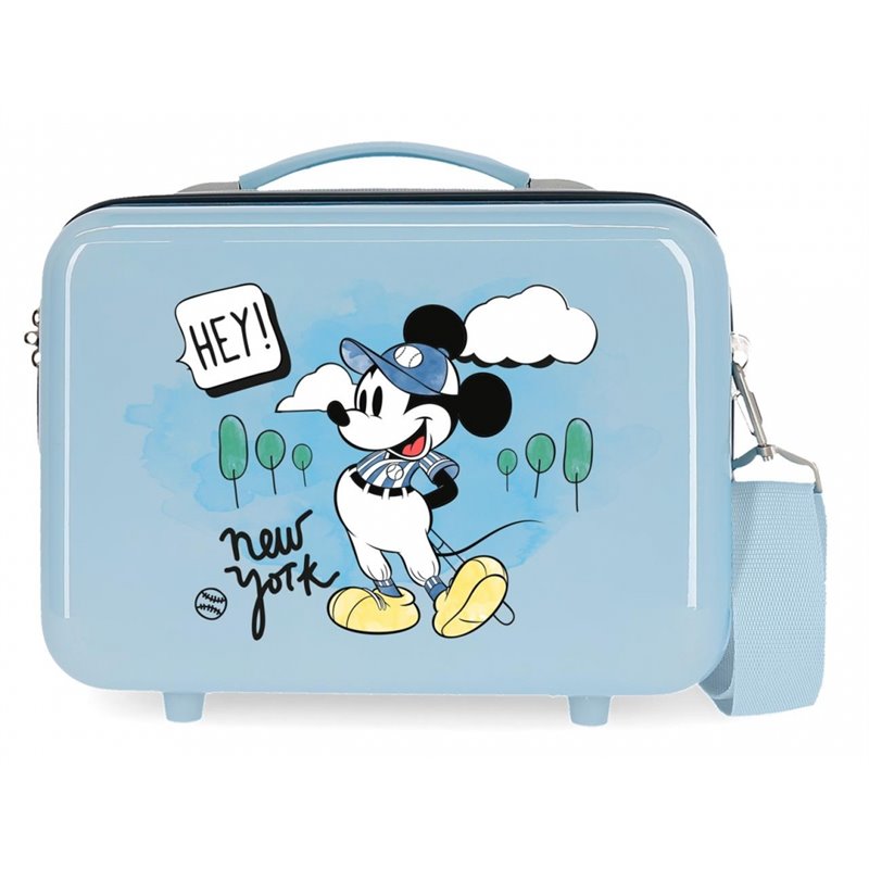 Neceser ABS Let´s Travel Mickey New York Adaptable Azul claro