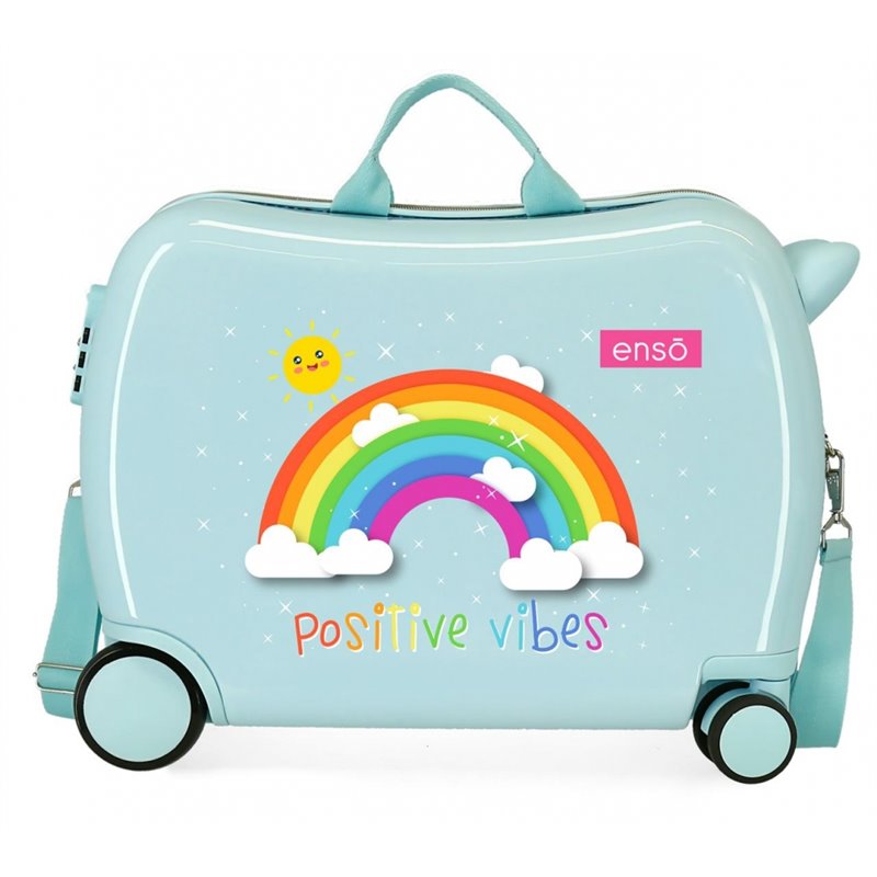 Maleta Infantil ENSO Arcoiris Positive Vives con 2 ruedas multidireccionales