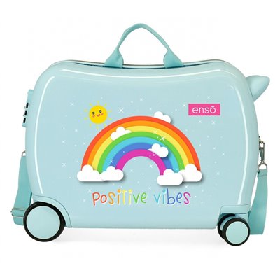 Maleta Infantil ENSO Arcoiris Positive Vives con 2 ruedas multidireccionales