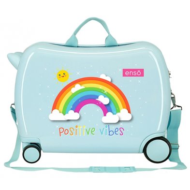 Maleta Infantil ENSO Arcoiris Positive Vives con 2 ruedas multidireccionales
