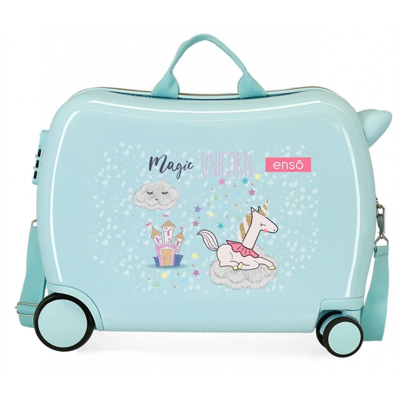 Maleta infantil 2 ruedas multidireccionales Enso Magic Unicorn Turquesa