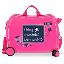 Maleta Infantil Enso Make a Wish Fucsia 2 ruedas multidireccionales