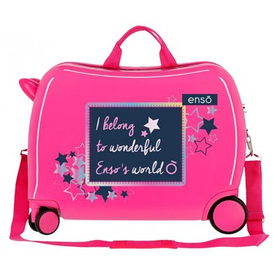 Maleta Infantil Enso Make a Wish Fucsia 2 ruedas multidireccionales