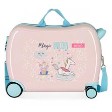 Maleta infantil 2 ruedas multidireccionales Enso Magic Unicorn Rosa