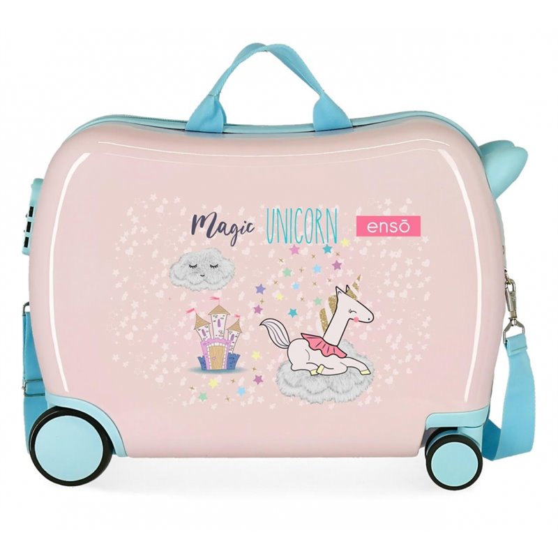 Maleta infantil 2 ruedas multidireccionales Enso Magic Unicorn Rosa