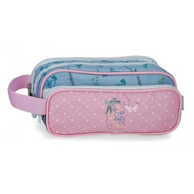Estuche Enso We Love Flowers Triple Cremallera