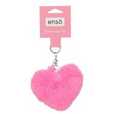 Llavero pompón corazón rosa fucsia Enso