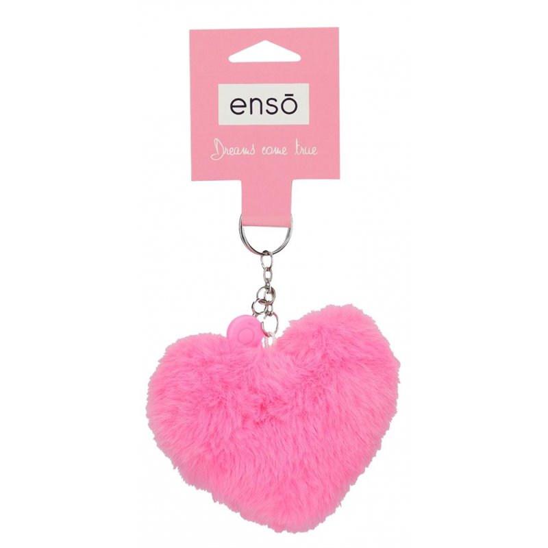 Llavero pompón corazón rosa fucsia Enso