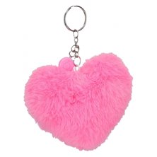 Llavero pompón corazón rosa fucsia Enso