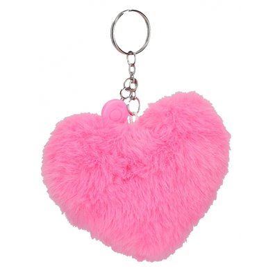 Llavero pompón corazón rosa fucsia Enso