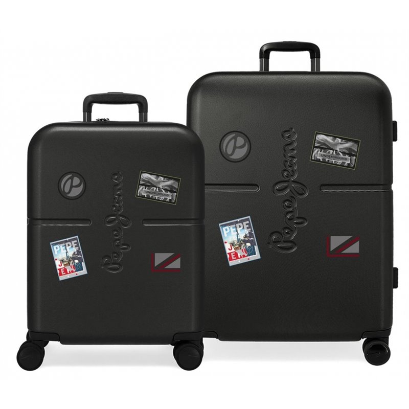 Juego de maletas Pepe Jeans Chest Negro rígidas 55-70cm