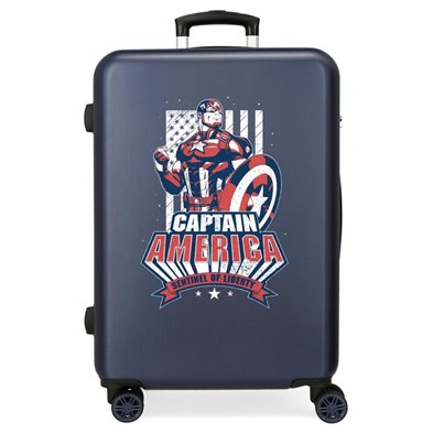 Maleta Mediana Capitan America Mightiest Heroes rígida 65cm Marino