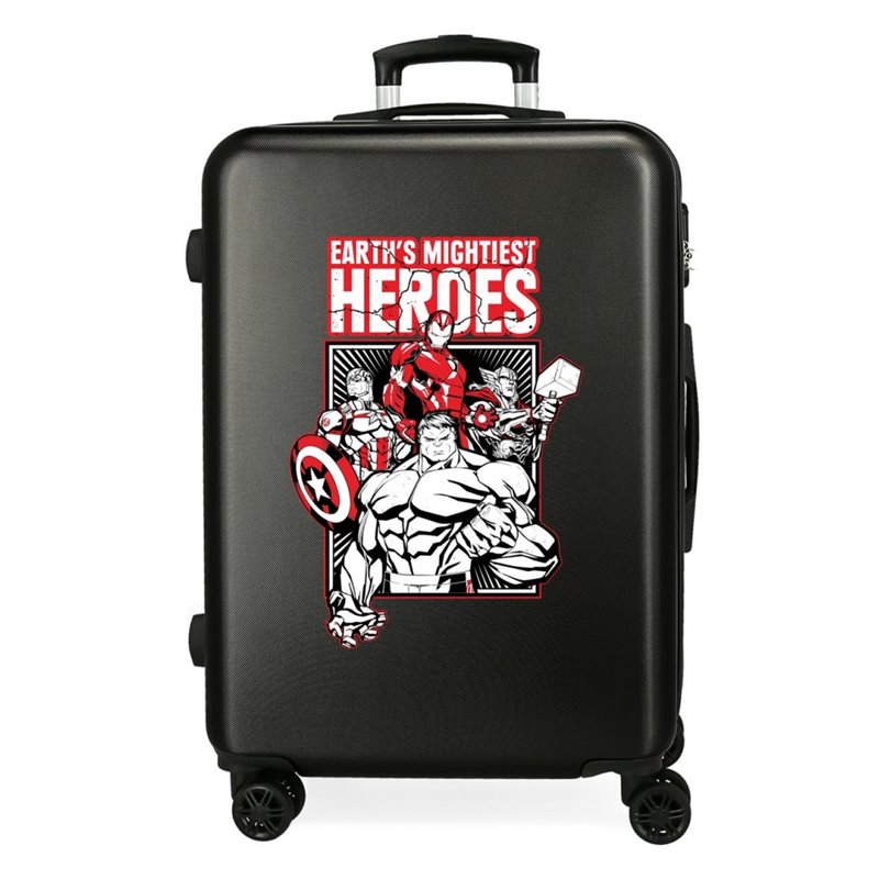 Maleta Mediana Avengers Earth´s Mightiest Heroes rígida 68cm Negro