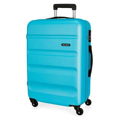 Maleta Grande Rígida 75cm Roll Road Flex Azul Claro