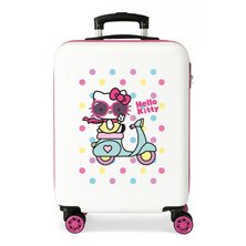 Maleta de cabina Girl Gang Hello Kitty rígida 55cm Blanco y Rosa