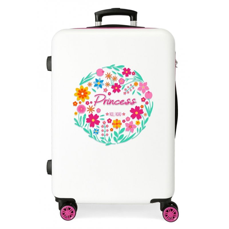 Maleta mediana Roll Road Little Me Princess rígida 68cm Fucsia