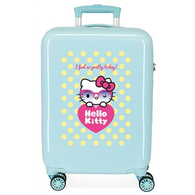 Maleta de Cabina Hello Kitty Pretty Glasses rígida 55cm Azul Turquesa