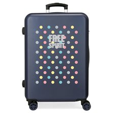 Maleta Mediana Movom Free Dots Rígida 65cm Azul Marino