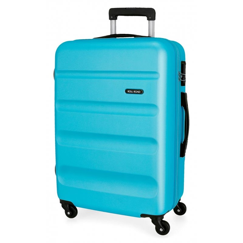 Maleta Mediana Rígida 65cm Roll Road Flex Azul Claro