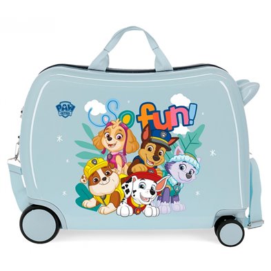 Maleta infantil 2 ruedas multidireccionales Paw Patrol So Fun Azul Claro