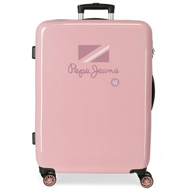 Maleta mediana Pepe Jeans Holi rígida 68cm rosa nude