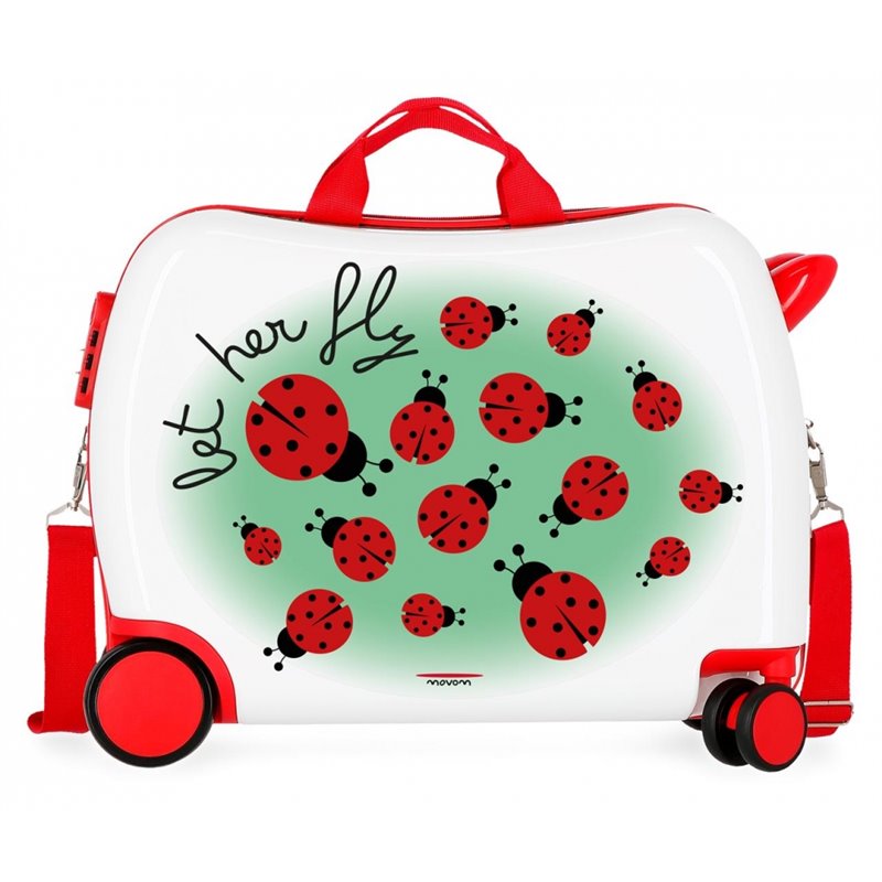 Maleta infantil 2 ruedas multidireccionales Movom Mariquitas