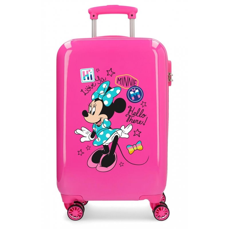 Maleta de cabina Minnie Hi love rígida 55cm Rosa