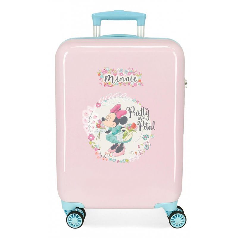 Maleta de Cabina Minnie Florals rígida 55cm rosa claro