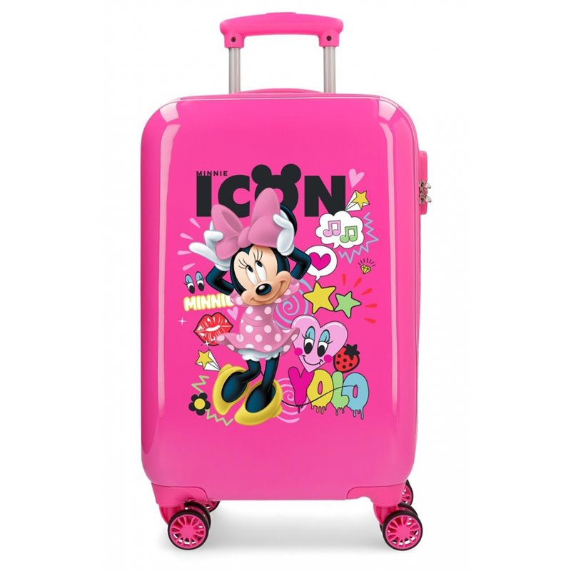 Maleta de cabina Enjoy Minnie Icon rígida 55cm Fucsia