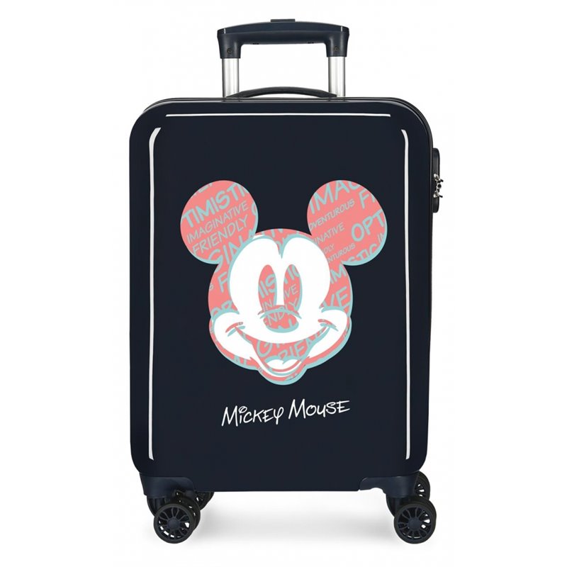 Maleta de cabina Mickey Always Be Kind rígida 55cm Marino