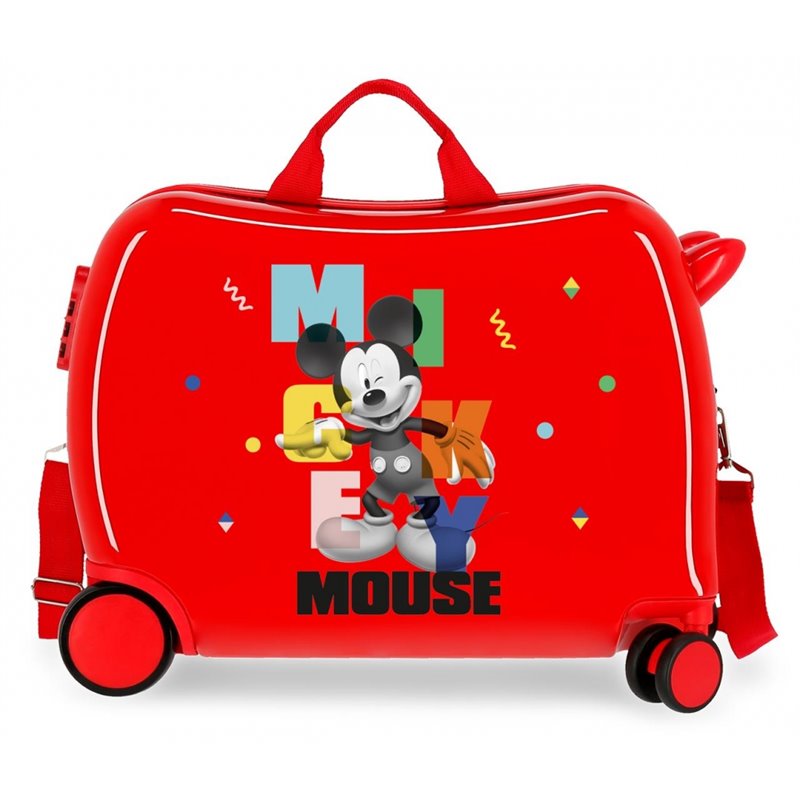 Maleta infantil 2 ruedas multidireccionales Mickey´s Party Rojo