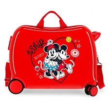 Maleta infantil 2 ruedas multidireccionales Mickey & Minnie Ship Always Be Kind Rojo